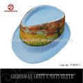 Custom Printed Beige Color Fedora hats For Men